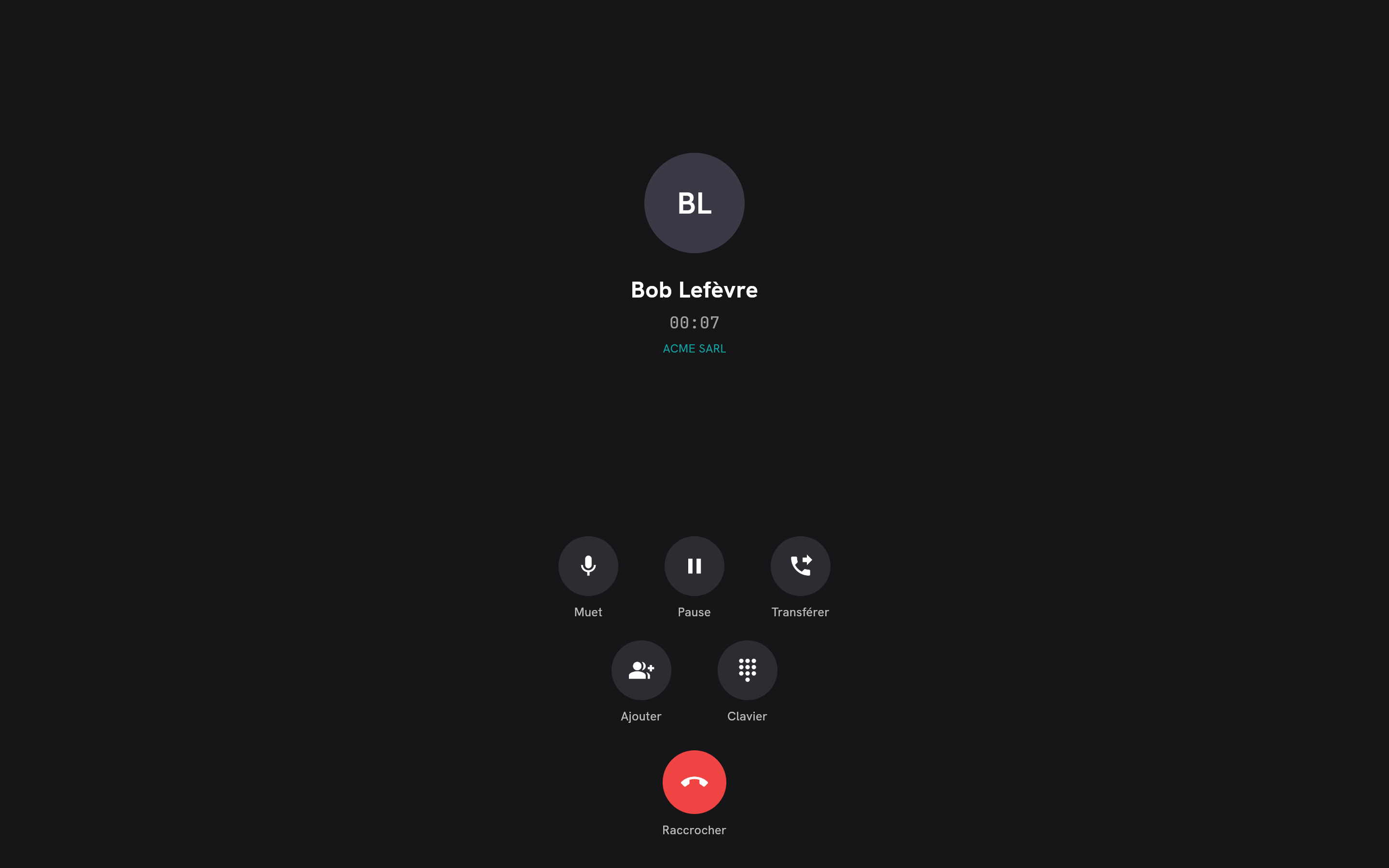 Appel en cours avec Bob Lefèvre